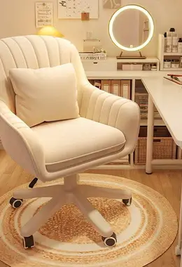 Velvet Desk Chair with Pillow Upholstered Vanity Chair for Living Room